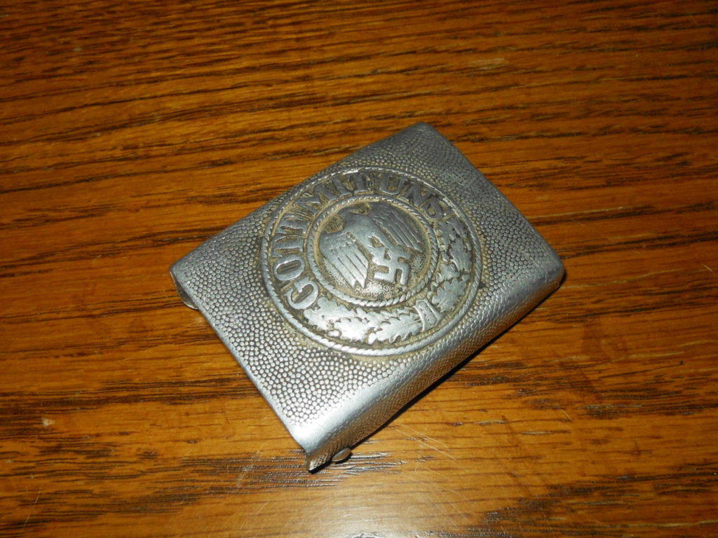 WW2 German Wehrmacht Heer EM / NCO Aluminum Belt Buckle #4 – VERY NICE!