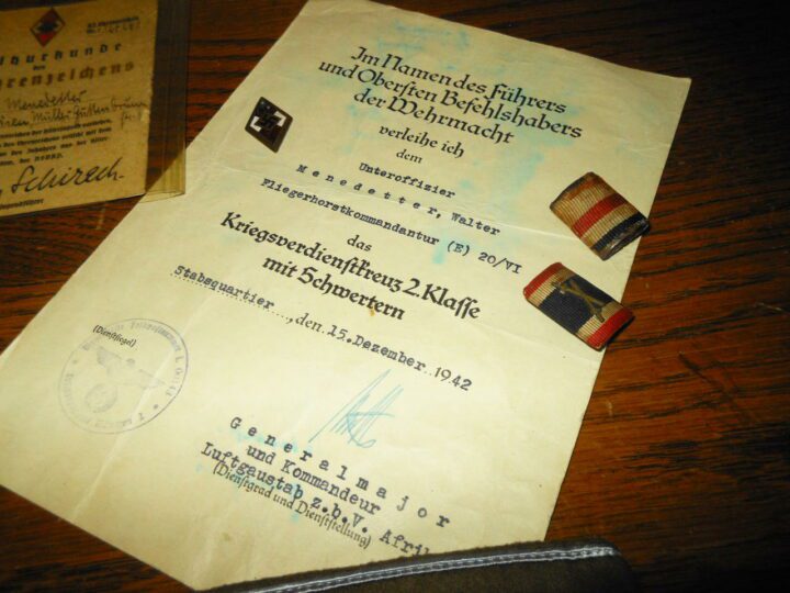 WW2 German Luftwaffe Afrika Armelband - AFRIKA KORPS CUFF TITLE & DOCUMENTS - NICE!! - Image 4