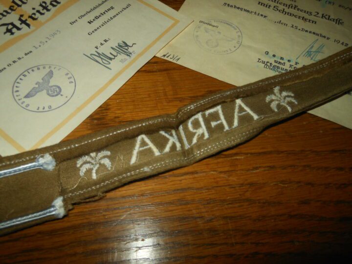 WW2 German Luftwaffe Afrika Armelband - AFRIKA KORPS CUFF TITLE & DOCUMENTS - NICE!! - Image 6