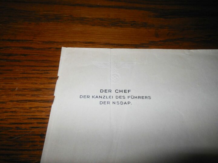 WW II German NSDAP - CHIEF OF THE CHANCELLERY OF THE FUHRER - MARTIN BORMANN - LETTERHEAD / STATIONARY - VERY RARE! - Image 5