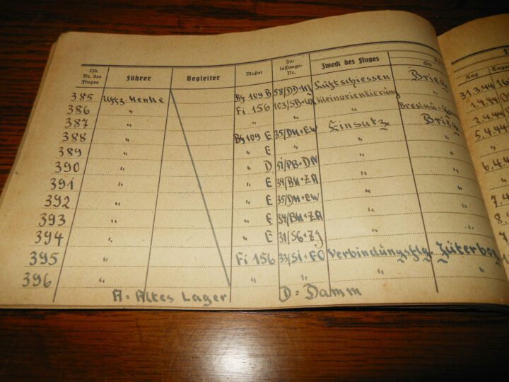 WW II German Air Force Flugbuch - FLIGHT LOG BOOK - Me109 B-G - BOMBS & CANNONS - Image 8