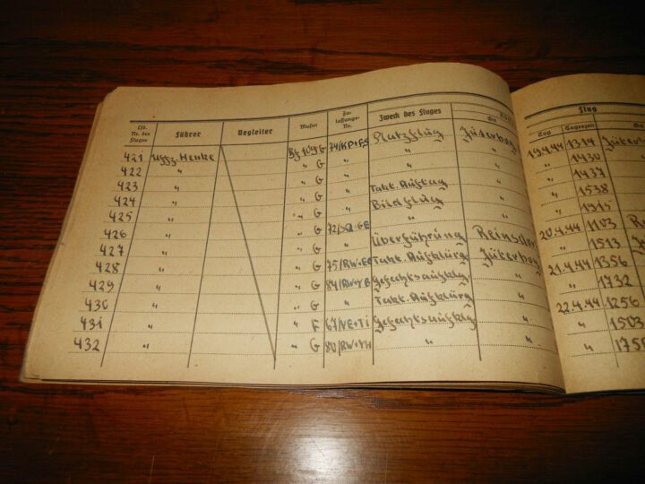 WW II German Air Force Flugbuch - FLIGHT LOG BOOK - Me109 B-G - BOMBS & CANNONS - Image 11