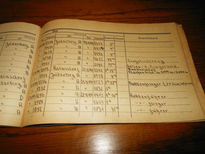 WW II German Air Force Flugbuch - FLIGHT LOG BOOK - Me109 B-G - BOMBS & CANNONS - Image 12