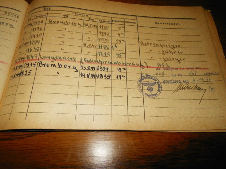 WW II German Air Force Flugbuch - FLIGHT LOG BOOK - Me109 B-G - BOMBS & CANNONS - Image 18