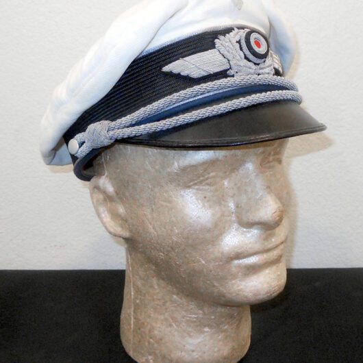 WW2 German Luftwaffe Schirmmütze für Offizier - OFFICER WHITE VISOR CAP - EREL - 100% ORIGINAL - SUPERB!