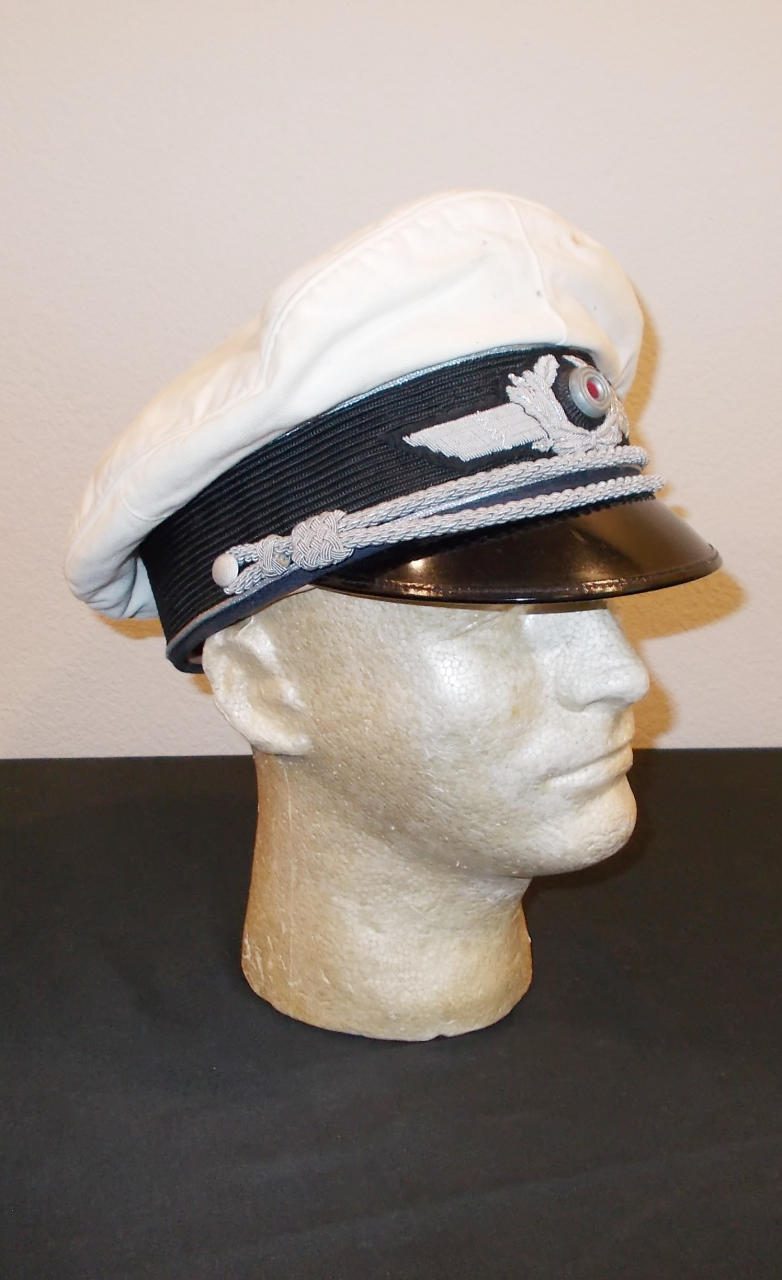 German VISOR Offizier – OFFICER Luftwaffe – CAP für Schirmmütze VET WW2 ORIGINAL BRING-BACK – 100% WHITE