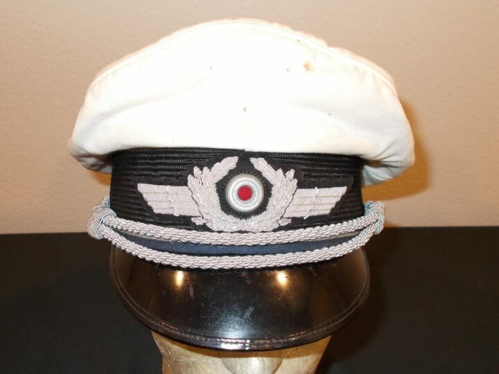 WW2 German Luftwaffe Schirmmütze für Offizier - OFFICER WHITE VISOR CAP - VET BRING-BACK - 100% ORIGINAL - Image 2