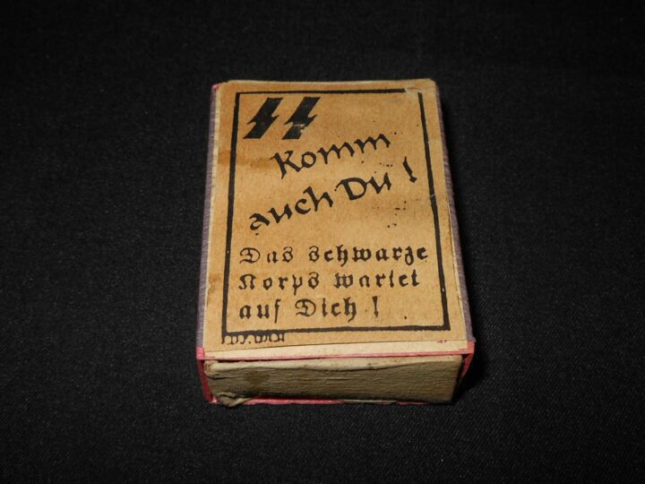 WW2 German Waffen SS - SMOKING PIPE / CIGARETTE MATCHES & BOX - VERY RARE! - Image 3