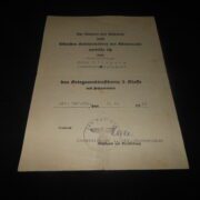 WW2 German Wehrmacht 161st Infantry Division - WAR MERIT CROSS 2nd CLASS AWARD DOCUMENT - SIGNED BY HEINRICH RECKE - RARE! - Image 2