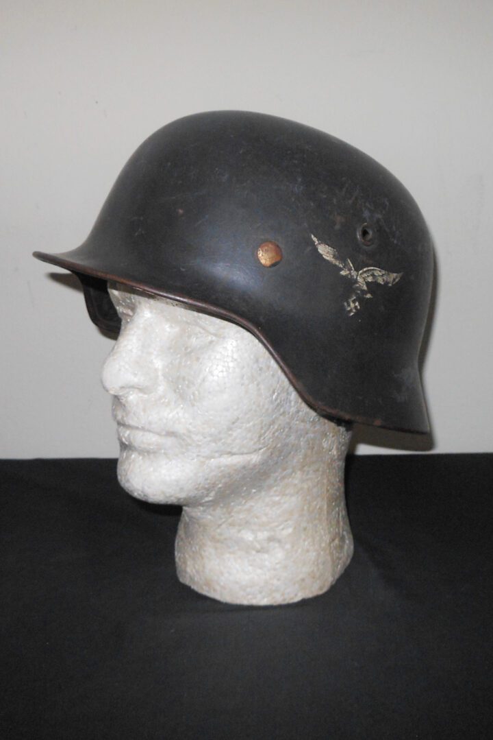 WW2 German Luftwaffe M40 SD Stahlhelm - M40 SINGLE DECAL HELMET WITH PARTIAL LINER - NICE!