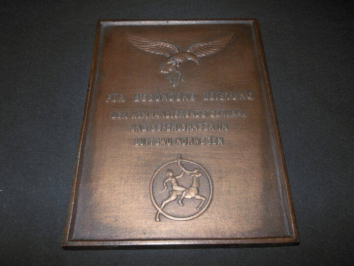 WW2 German Luftwaffe Ehrenschild - LUFTGAU NORWAY HONOR/AWARD PLAQUE - VERY RARE! - Image 2