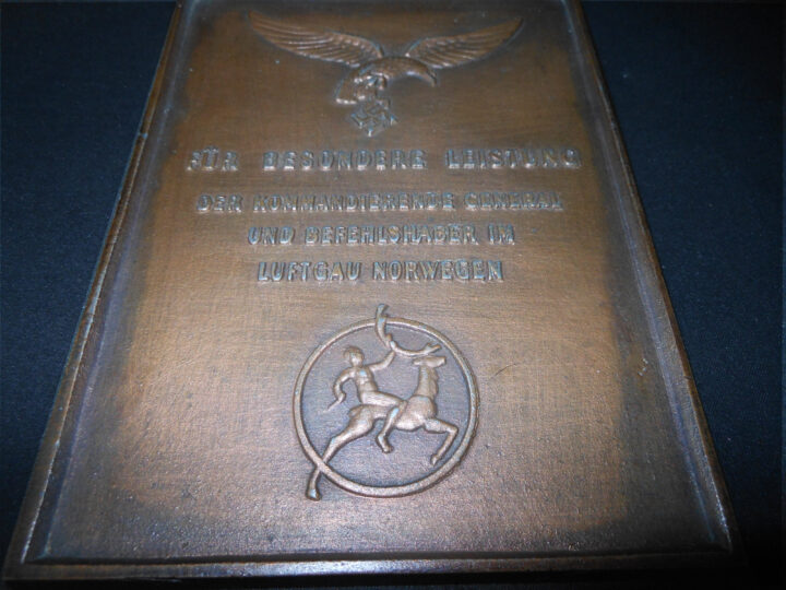 WW2 German Luftwaffe Ehrenschild - LUFTGAU NORWAY HONOR/AWARD PLAQUE - VERY RARE! - Image 4