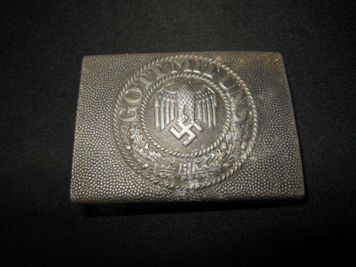 WW2 German Wehrmacht Heer Koppelschloss - EM / NCO ALUMINUM BELT BUCKLE - VERY NICE! - Image 2