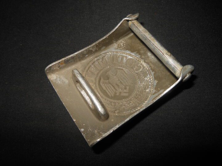 WW2 German Wehrmacht Heer Koppelschloss - EM / NCO ALUMINUM BELT BUCKLE - VERY NICE! - Image 3