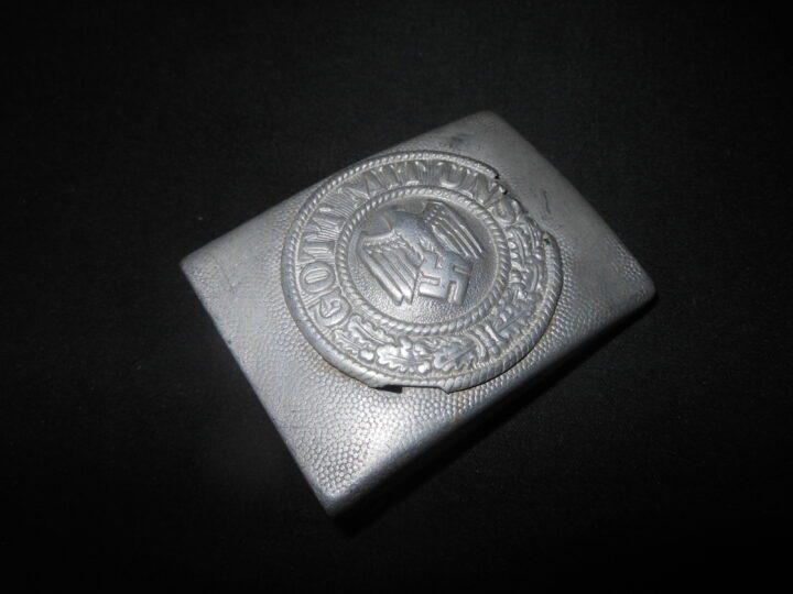 WW2 German Wehrmacht Heer Koppelschloss - EM / NCO 2-PIECE ALUMINUM BELT BUCKLE - NICE!