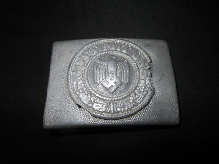 WW2 German Wehrmacht Heer Koppelschloss - EM / NCO 2-PIECE ALUMINUM BELT BUCKLE - NICE! - Image 2