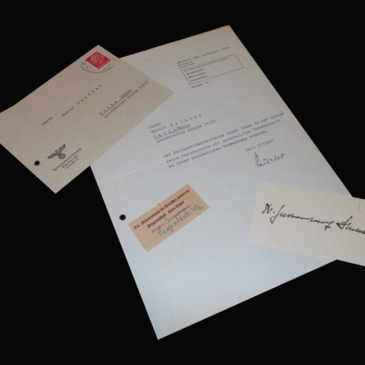 WW2 German NSDAP - OFFICIAL CALLING CARD - SIGNATURE - LETTER - GUSTAV ADOLF SCHEEL - VERY RARE!