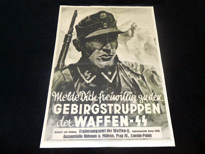 WW2 German Waffen SS – MOUNTAIN TROOP RECRUITMENT POSTER – VERY RARE! - Image 2