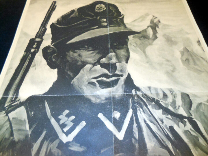 WW2 German Waffen SS – MOUNTAIN TROOP RECRUITMENT POSTER – VERY RARE! - Image 3