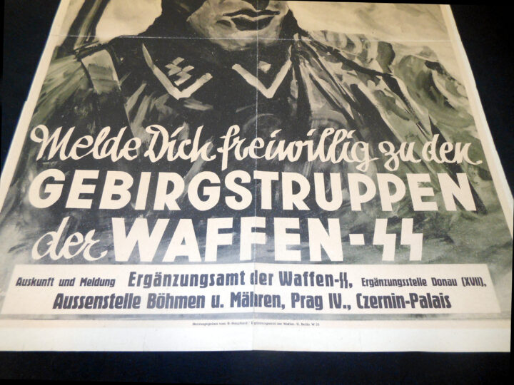 WW2 German Waffen SS – MOUNTAIN TROOP RECRUITMENT POSTER – VERY RARE! - Image 4