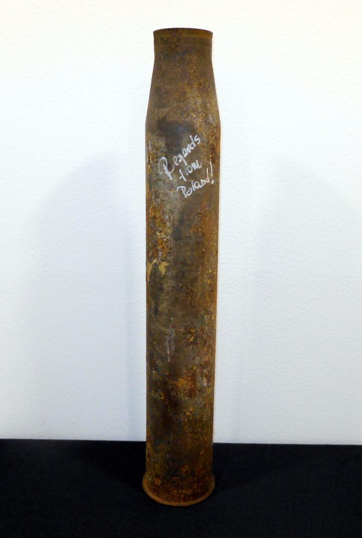 WW2 German Wehrmacht 8.8 cm KwK43 - INERT STEEL SHELL CASING - Panzer VIB "KING TIGER" - SUPERB!