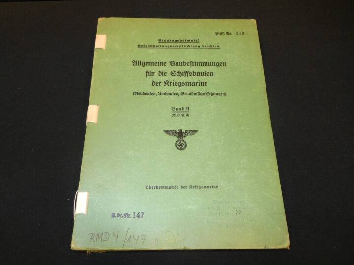 WW2 German Kriegsmarine Allgemeine Baubestimmungen - SHIP BUILDING REGULATIONS! - Image 2