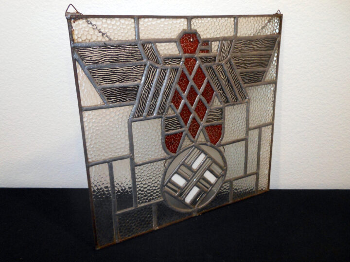 WW2 German Wehrmacht Reichsadler - NATIONAL EAGLE LOGO FOLK ART - PAINTED/STAINED GLASS WALL HANGING - SUPERB! - Image 2