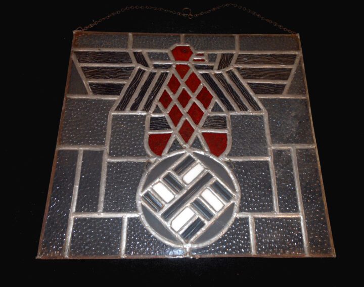 WW2 German Wehrmacht Reichsadler - NATIONAL EAGLE LOGO FOLK ART - PAINTED/STAINED GLASS WALL HANGING - SUPERB! - Image 5