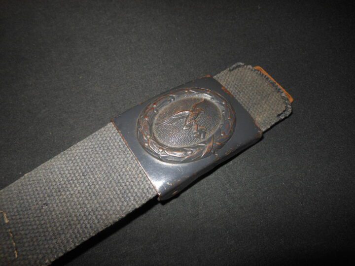 WW2 German Luftwaffe EM/NCO - BLUE TROPICAL AFRICA CANVAS BELT & BUCKLE - VERY RARE! - Image 5