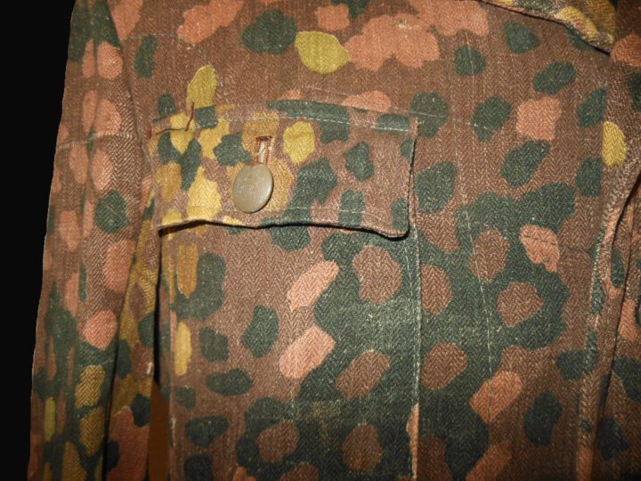 WW2 German Waffen SS M44 Tarnung Feldbluse - M44 DOT / PEA PATTERN M44 CAMOUFLAGE FIELD BLOUSE - RARE! - Image 8