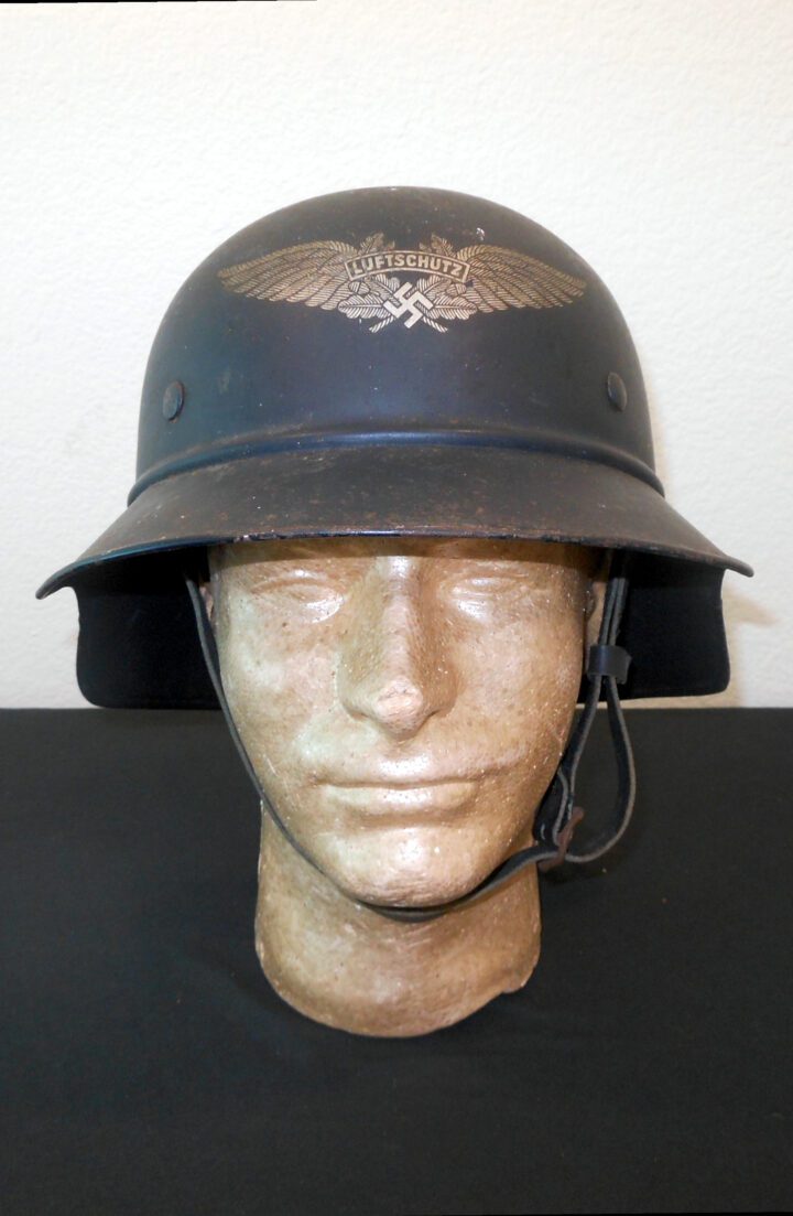 WW2 German RLB Luftschutz M38 Stahlhelm - M38 "GLADIATOR" STYLE HELMET WITH LINER - VERY NICE! - Image 2