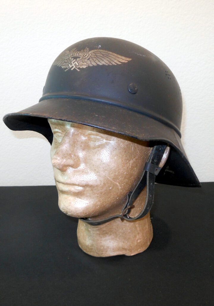 WW2 German RLB Luftschutz M38 Stahlhelm - M38 "GLADIATOR" STYLE HELMET WITH LINER - VERY NICE! - Image 3