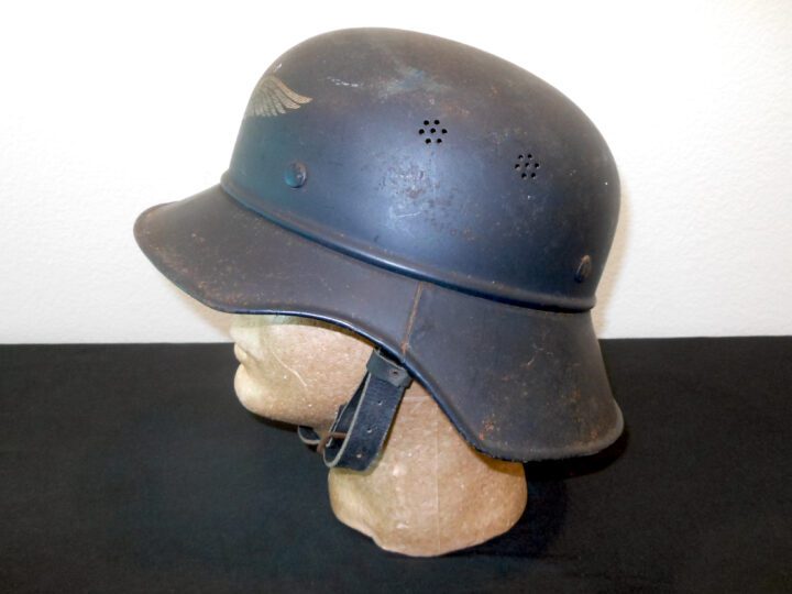 WW2 German RLB Luftschutz M38 Stahlhelm - M38 "GLADIATOR" STYLE HELMET WITH LINER - VERY NICE! - Image 5