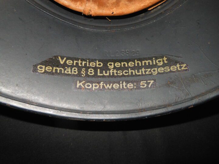 WW2 German RLB Luftschutz M38 Stahlhelm - M38 "GLADIATOR" STYLE HELMET WITH LINER - VERY NICE! - Image 11