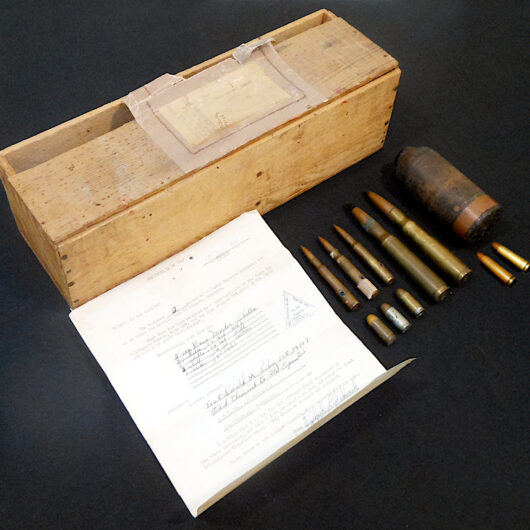 WW2 US Army Veteran Bring Backs - JAPANESE MORTAR AND US AMMUNITION - 802nd CHEMICAL COMPANY - GUAM - NICE!