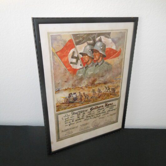 WW2 German Wehrmacht - NAMED PRESENTATION SERVICE CERTIFICATE - DRIVER - VERY NICE!