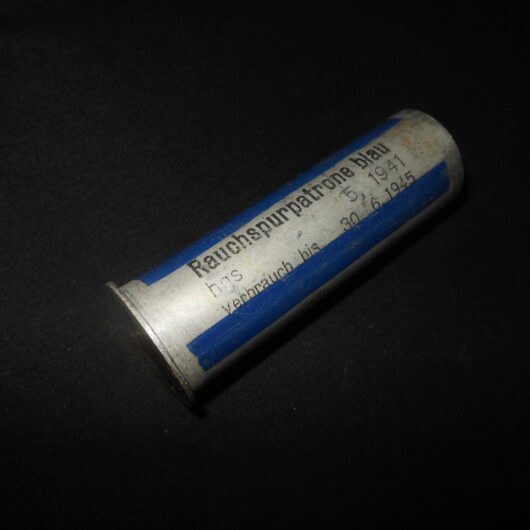 WW2 German Wehrmacht - BLUE SMOKE SIGNAL FLARE CARTRIDGE - UNFIRED - VERY NICE!