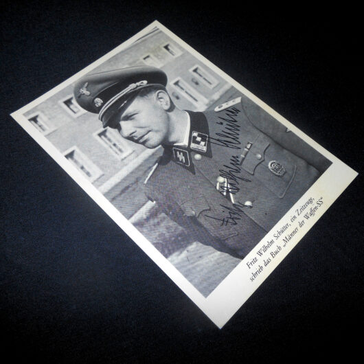 WW2 German Waffen SS - HAUPTSTURMFUHRER FRITZ FILWHLEM SCHUTTER - SIGNED POSTCARD - NICE!