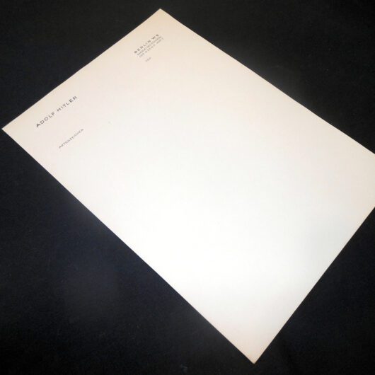 WW2 German Wehrmacht NSDAP - ADOLF HITLER - BERLIN CHANCELLERY BLANK LETTERHEAD - NICE!