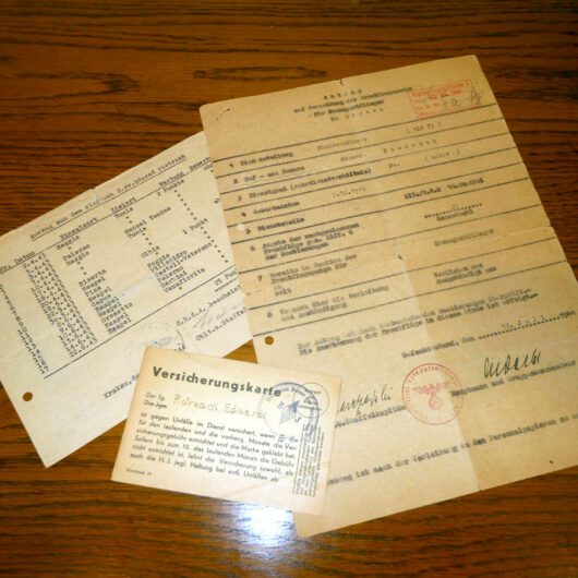 WW2 German Luftwaffe - Frontflugzpange - BRONZE AWARD DOCUMENT GROUPING – TG 2 Transport Pilot - NICE!