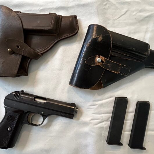 WW2 German Wehrmacht Böhmische Waffenfabrik CZ 27 - CZ27 PISTOL HOLSTER MAGAZINES - VET BRING-BACK