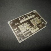 WW II German WH  FuG Funkgerat - RADIO MAIN DATA PLATE - Eua4 Umformer - PANZERS