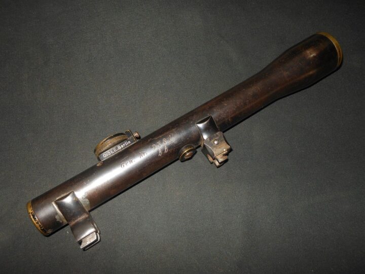 WW1 German Army - OIGEE LUXOR 3x SNIPER SCOPE & MOUNTS - TEXTBOOK - VERY RARE!