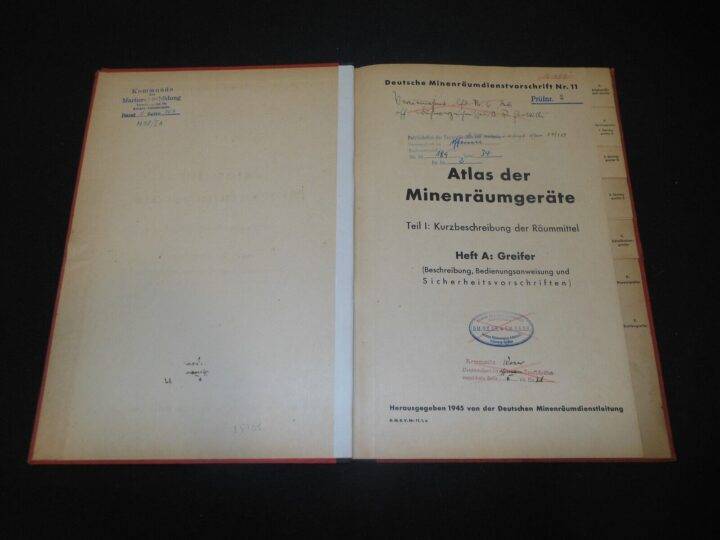 WW2 German Kriegsmarine Atlas der Minenraumgerate - MINE CLEARING BOOK - RARE! - Image 4