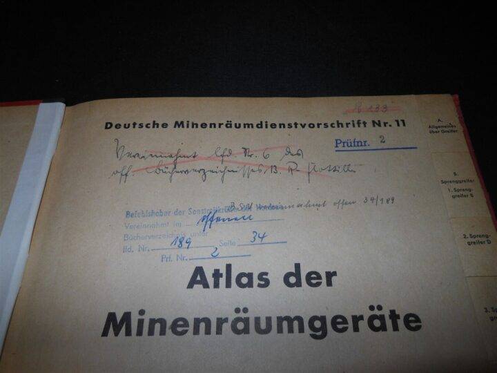 WW2 German Kriegsmarine Atlas der Minenraumgerate - MINE CLEARING BOOK - RARE! - Image 6