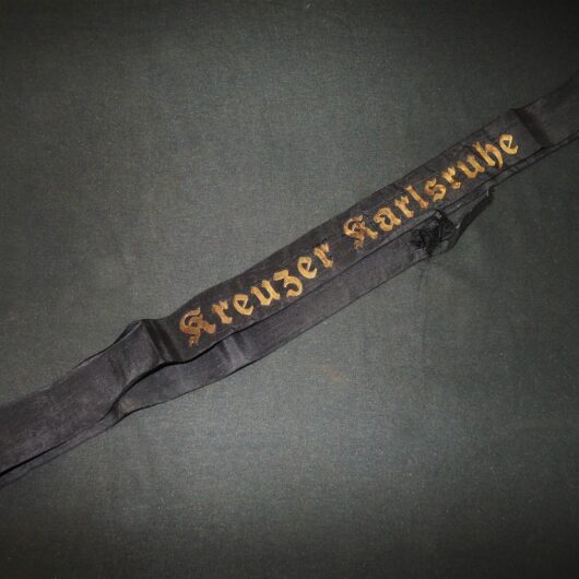 WW2 German Kriegsmarine Mützenband - SAILOR CAP TALLEY -  KREUZER KARLSRUHE