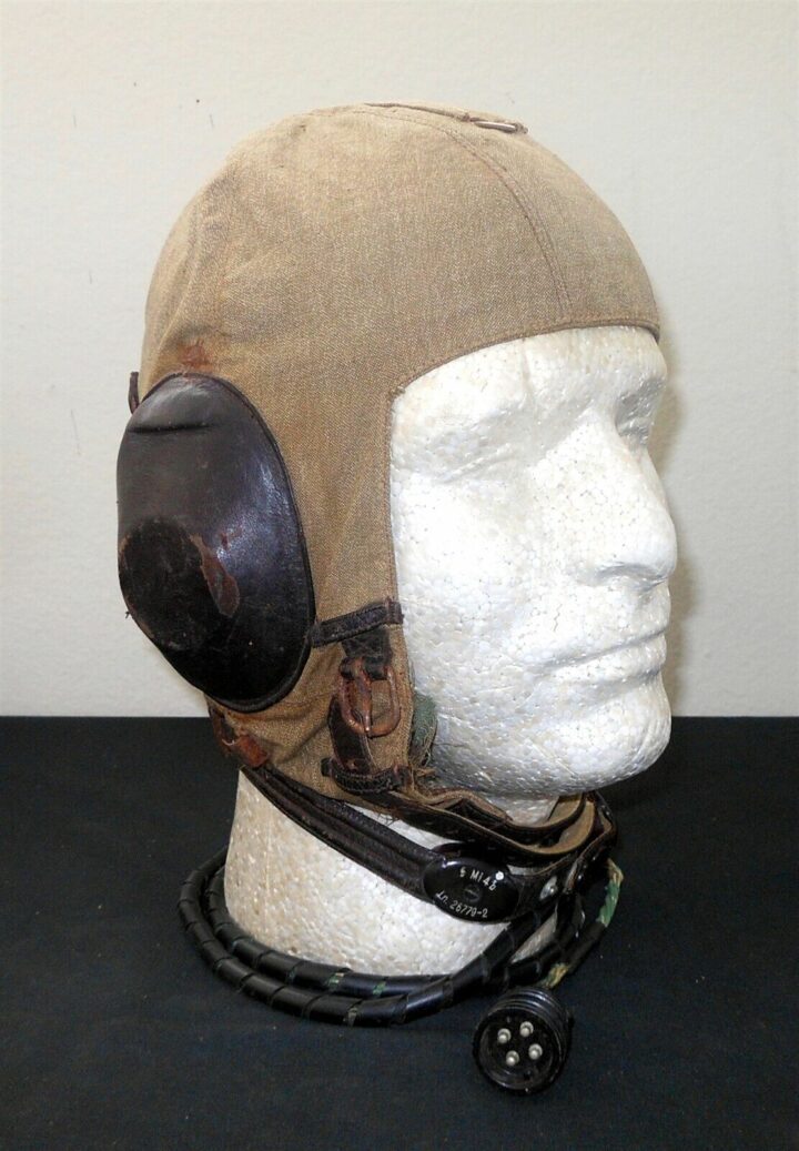 WW2 German Luftwaffe LKpS101 Fliegerkopfhaube - SUMMER FLIGHT HELMET - NICE!