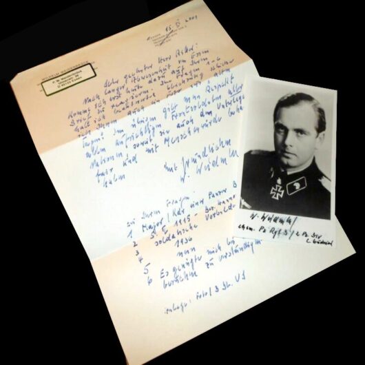 WW2 German Wehrmacht Panzer Autographs & Letter - WILHELM WEIDENBRUCK- NICE!