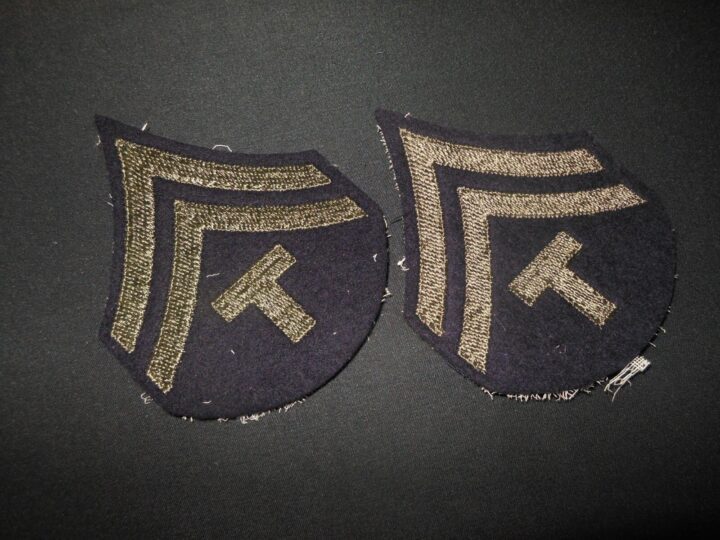 WW2 US Army Air Force - T/5 TEC 5 TECHNICAL RANK SLEEVE CHEVRONS - VERY NICE!