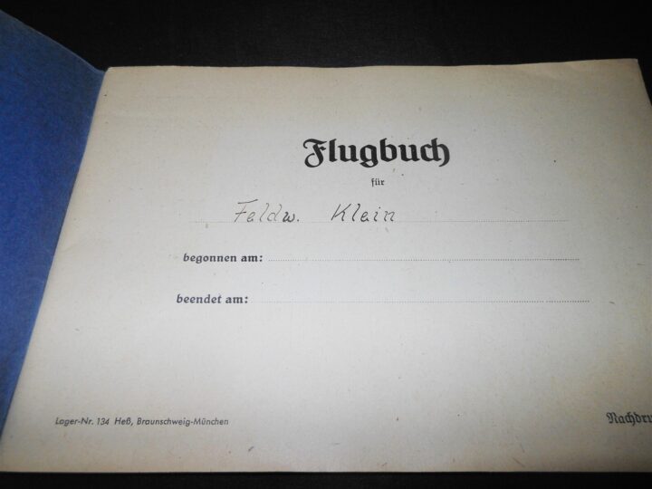WW II German Air Force Flugbuch - FLIGHT LOG BOOK - Fi156 Ju88 - RUSSIAN FRONT - Image 5